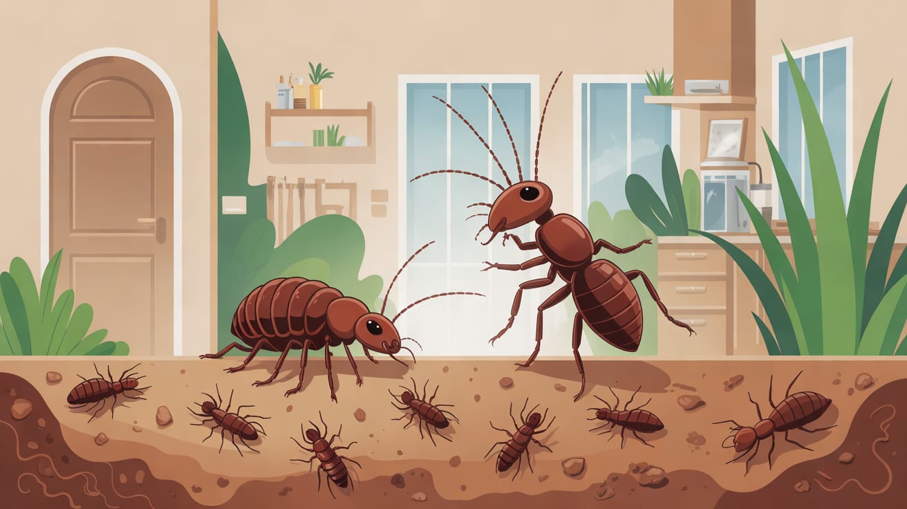 Illustration for How do you identify subterranean versus drywood termite activity?